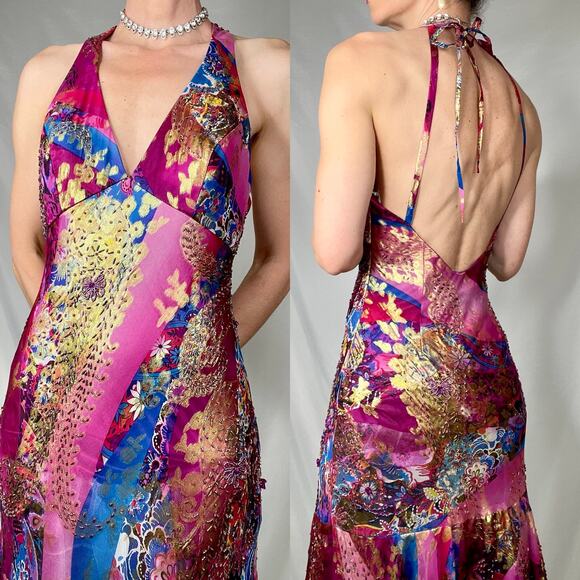 SOLD New Sue Wong beaded silk halter prom dress gown cocktail long pink Nocturne - Picture 11 of 13